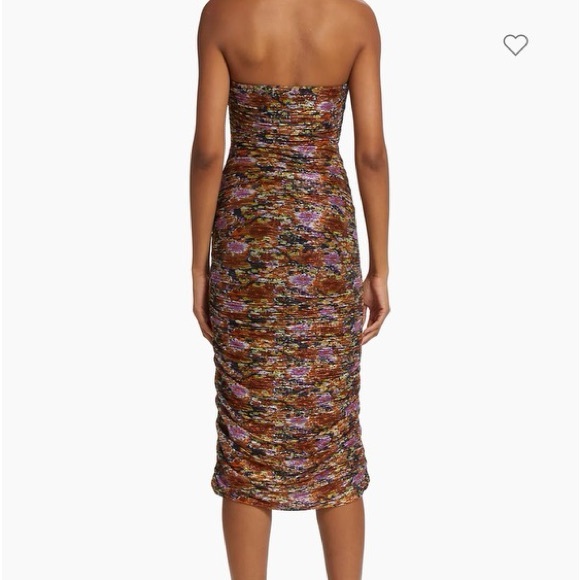 NWT Ramy Brook strapless Claire metallic floral midi-dress size 4 - Picture 2 of 6